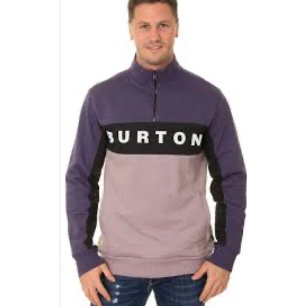 Men's Burton Lowball 1/4 Zip Fleece Pullover Sweatshirt Violet Halo/Elderberry S